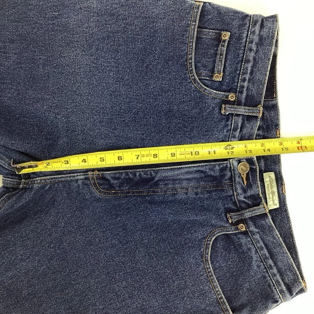 Eddie Bauer Women Flannel-Lined Denim Jean Boyfriend Relaxed Sz 14 Tall MSRP $99 - Picture 11 of 12